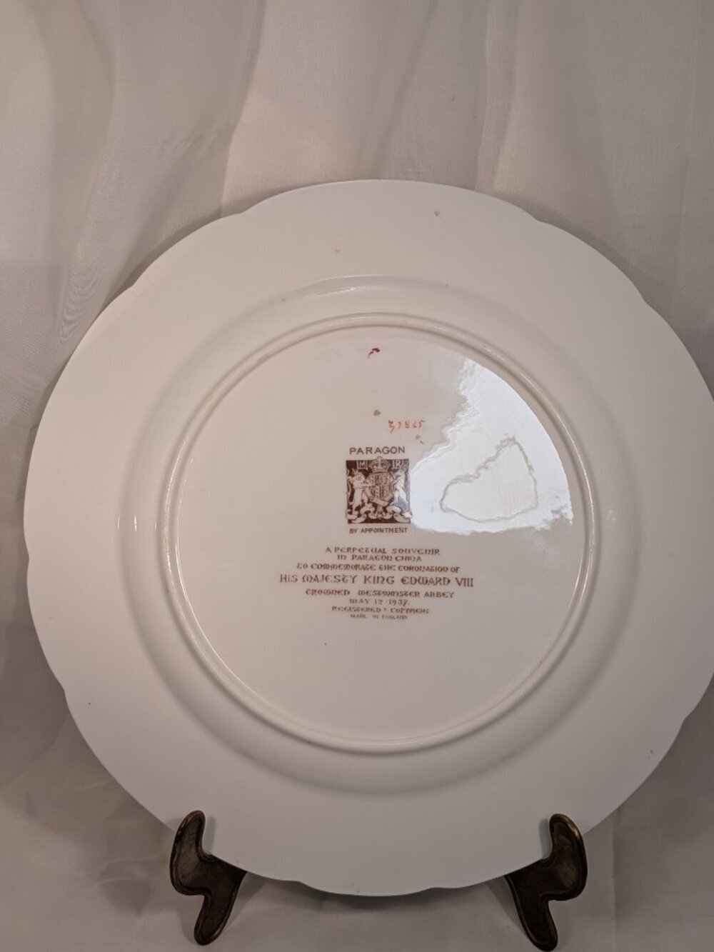 Vintage Paragon Edward VIII Coronation Plate 1936 Royal Coat of Arms Bone China - Picture 6 of 11